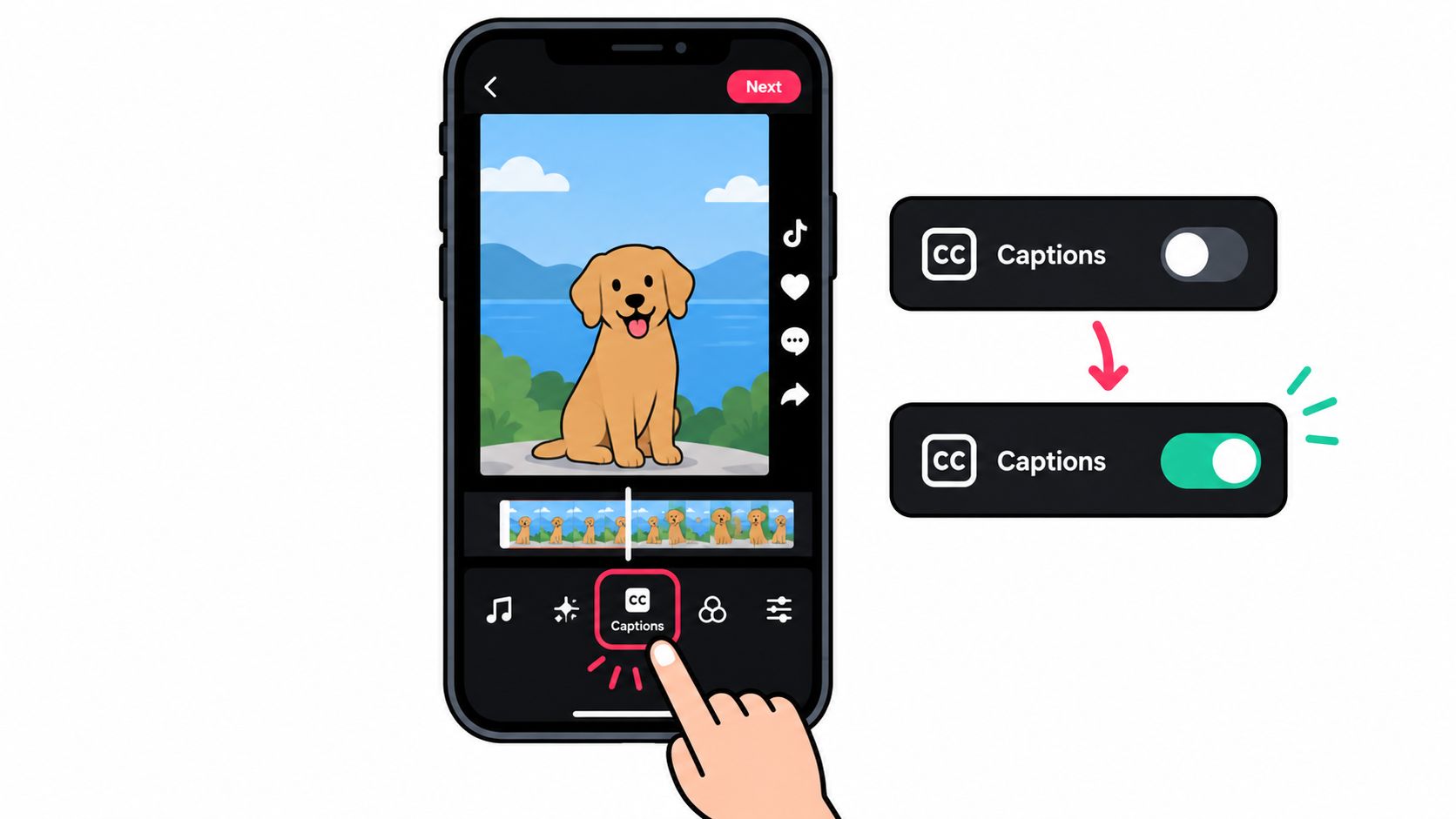 Screenshot from https://help.tiktok.com/en/using-captions