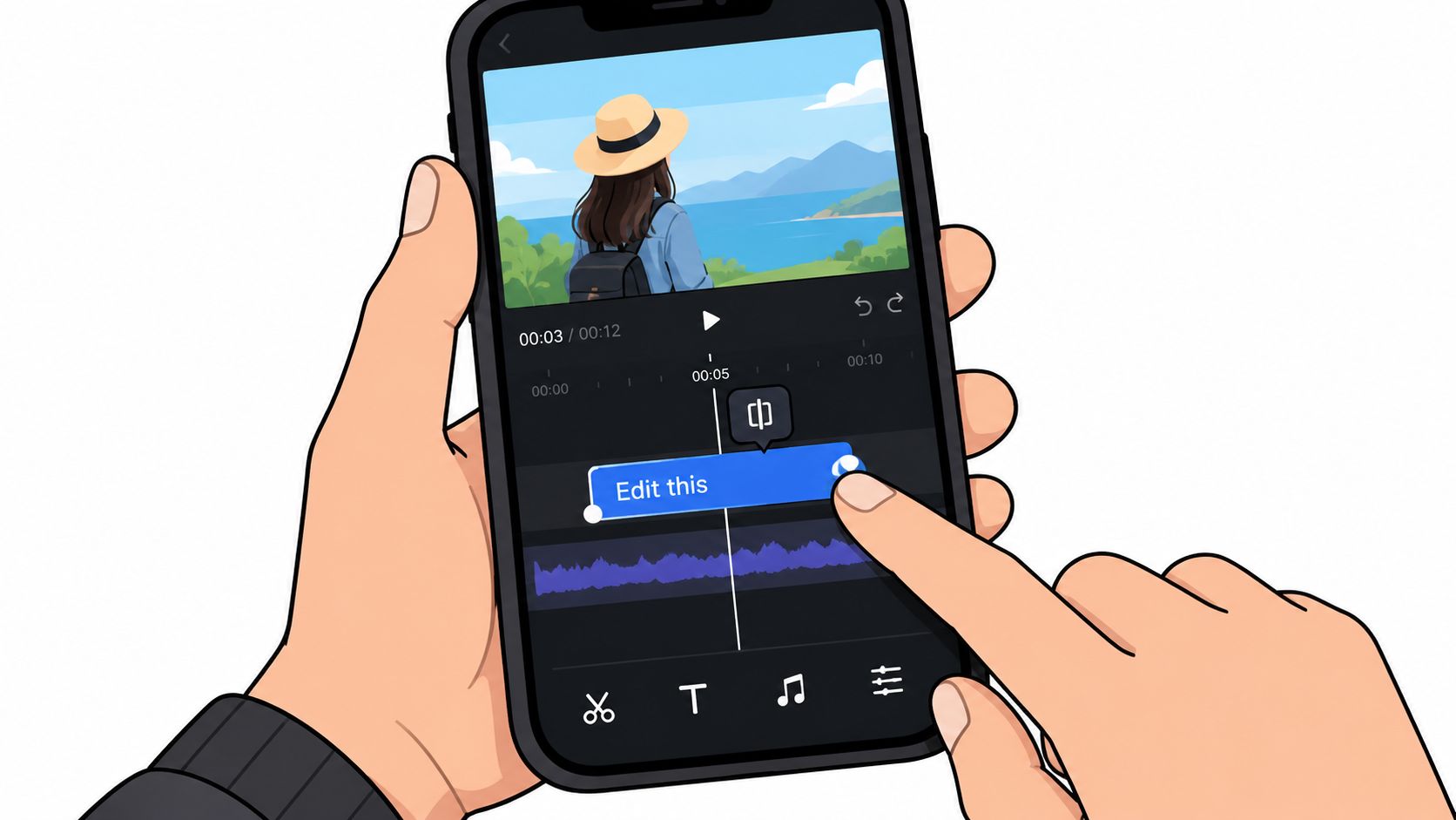 Screenshot from https://example.com/tiktok-text-editor-timing-handles.png