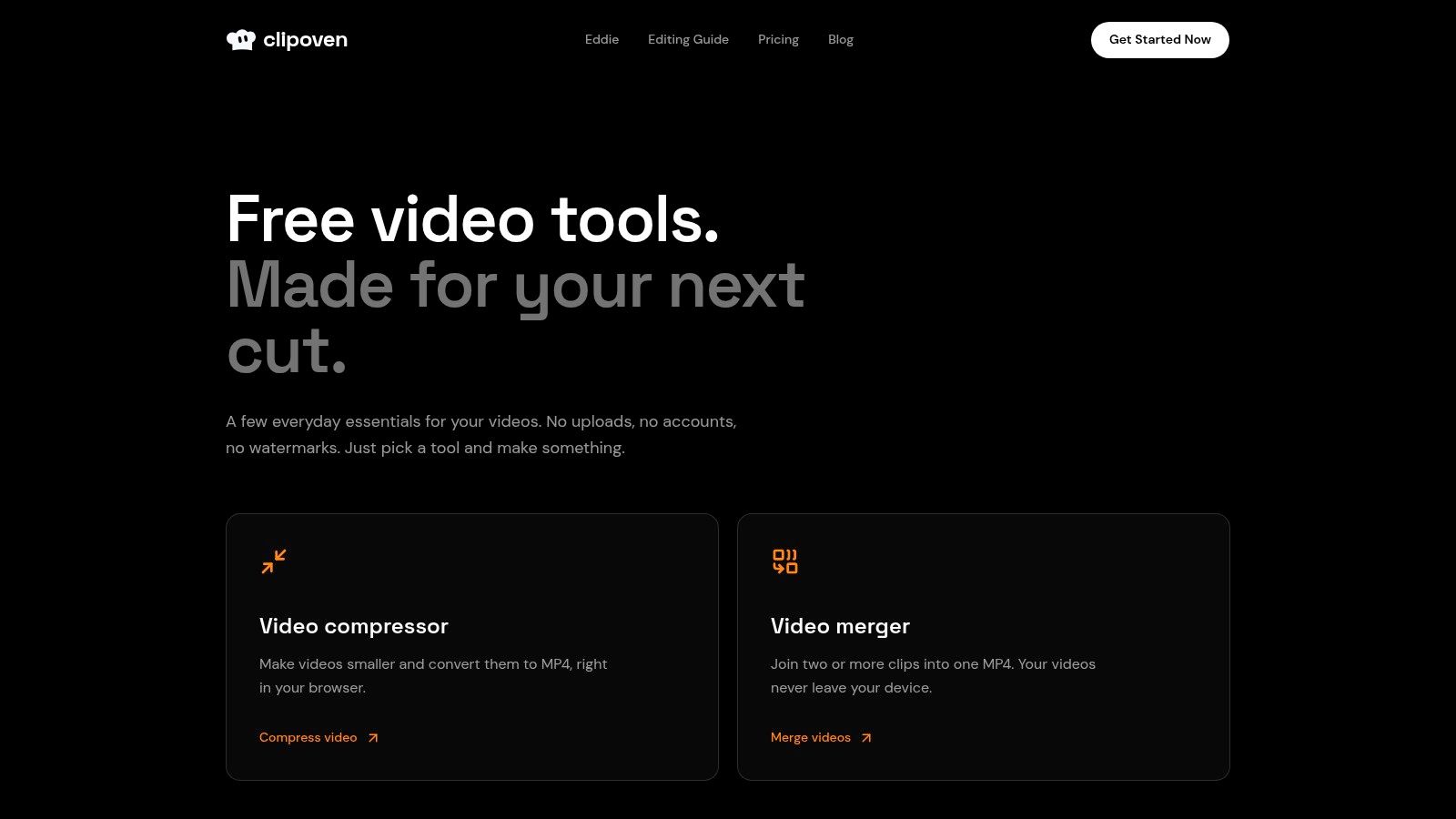 Free Online Video Tools, Compress and Merge Videos from ClipOven
