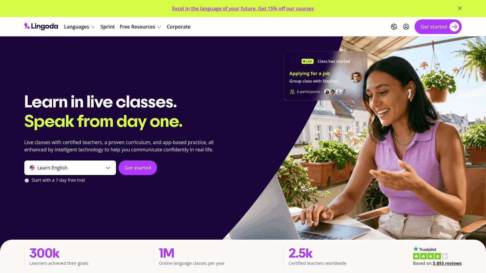 British Council English Online live classes