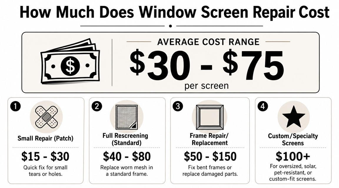 How Much Does Window Screen Repair Cost