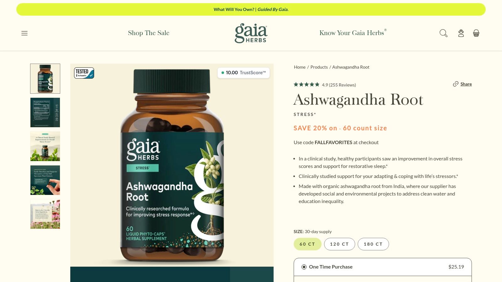 Gaia Herbs Ashwagandha Root