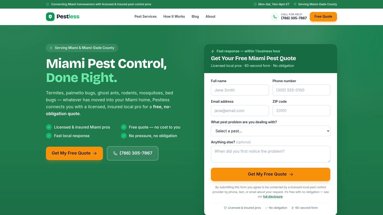 Screenshot from https://www.pestless.us