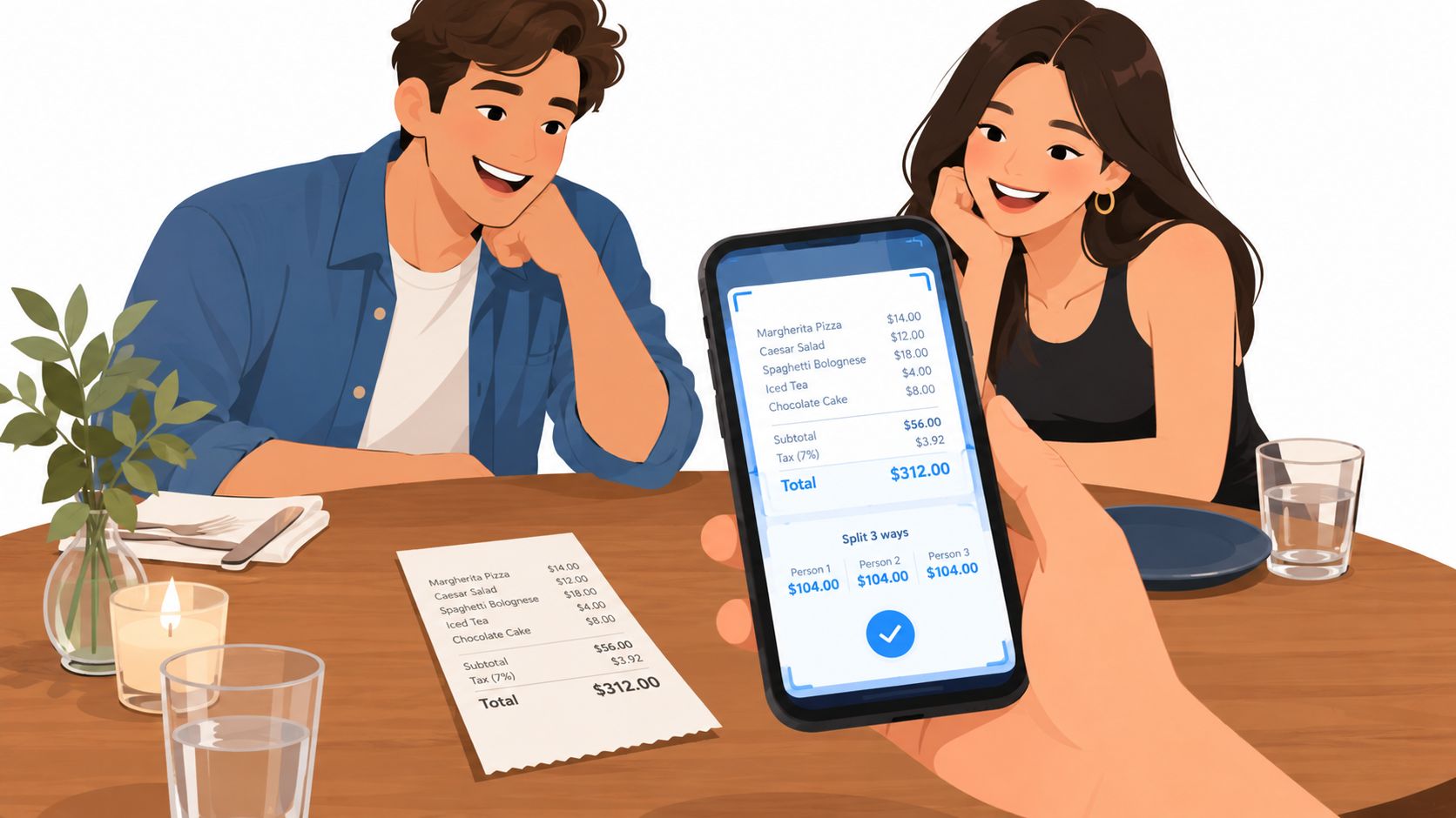 Screenshot from https://divvy.bill.com/item-scanning-dinner-split