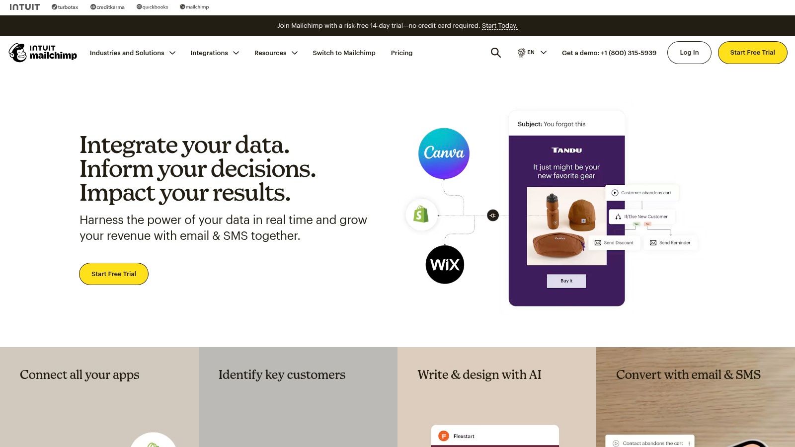 Mailchimp platform interface showing email campaign creation.