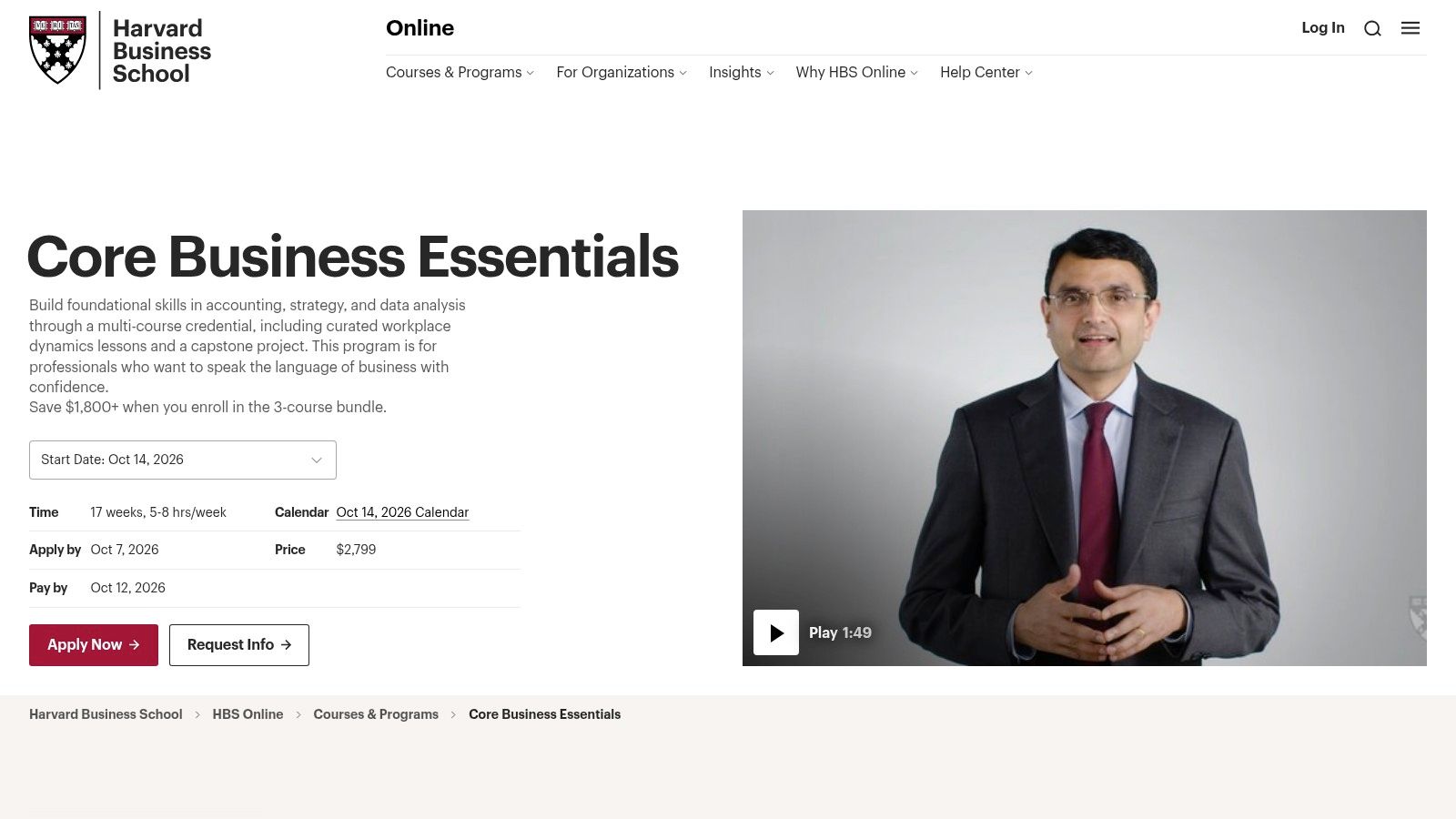 Harvard Business School Online CORe Credential of Readiness