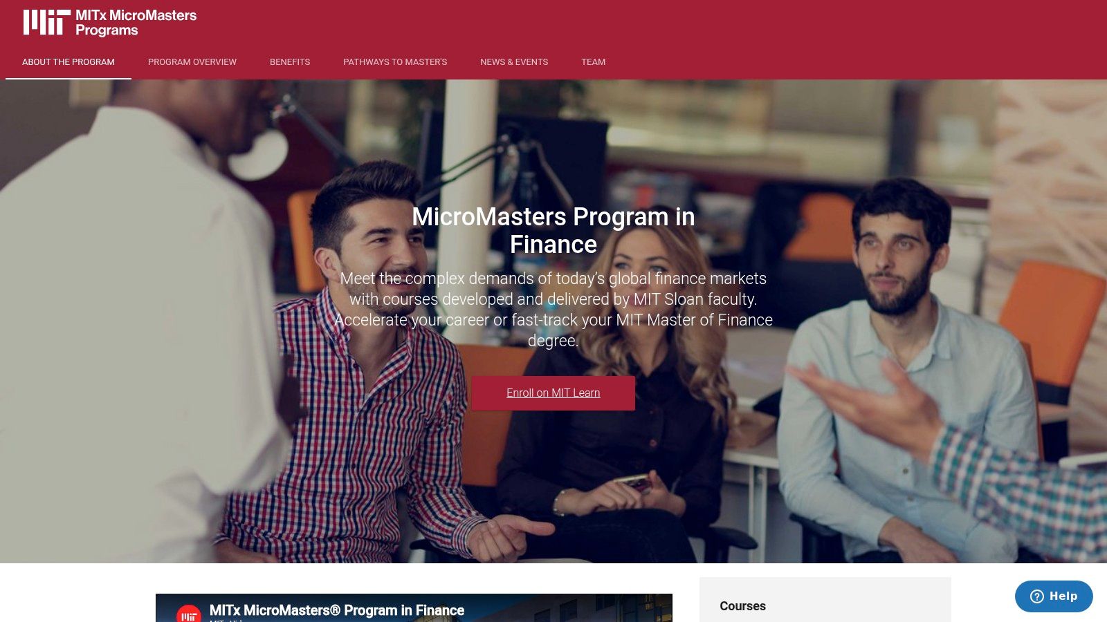 MITx MicroMasters Program in Finance