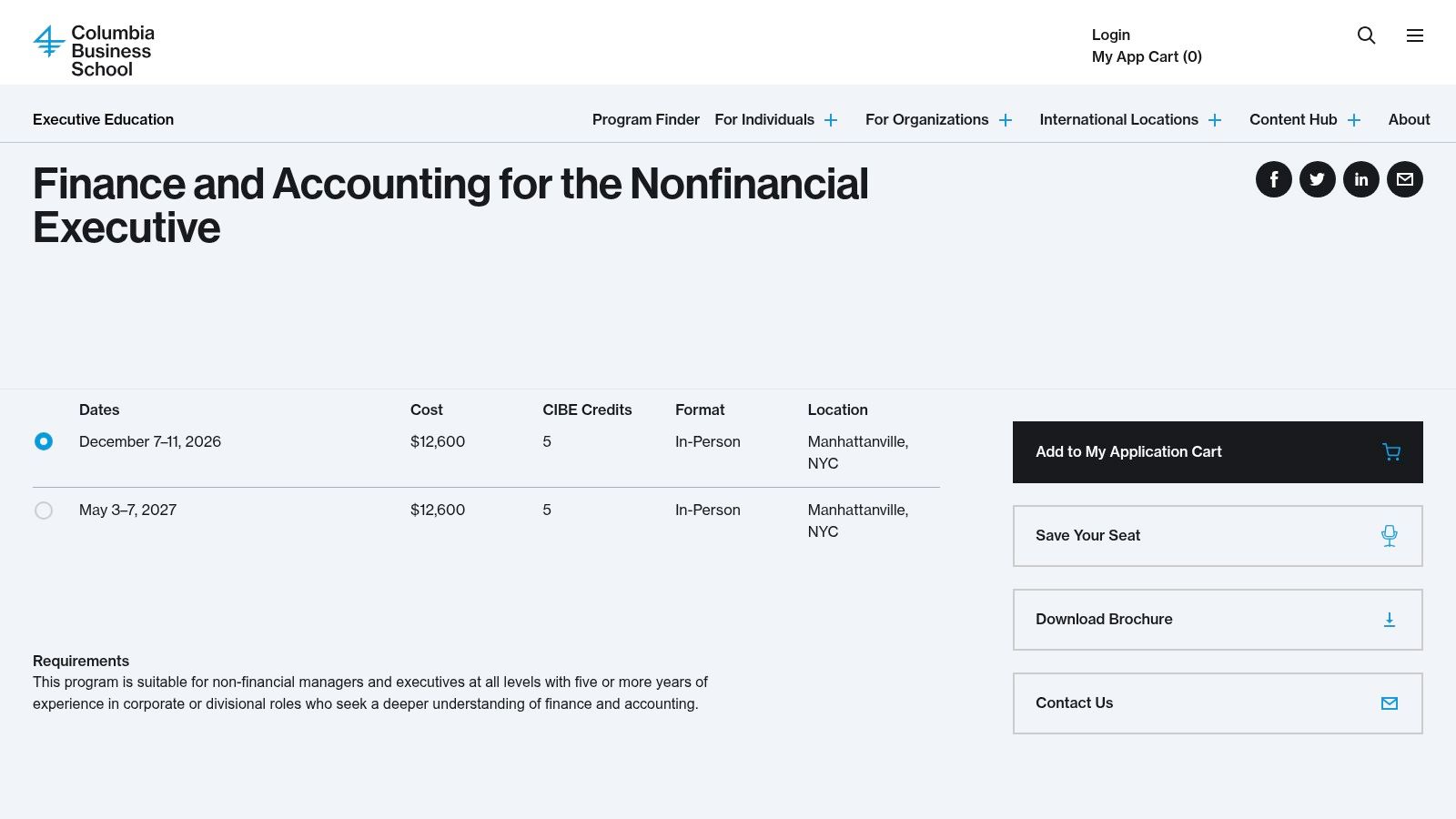 Columbia Business School Executive Education Finance and Accounting for the Nonfinancial Executive