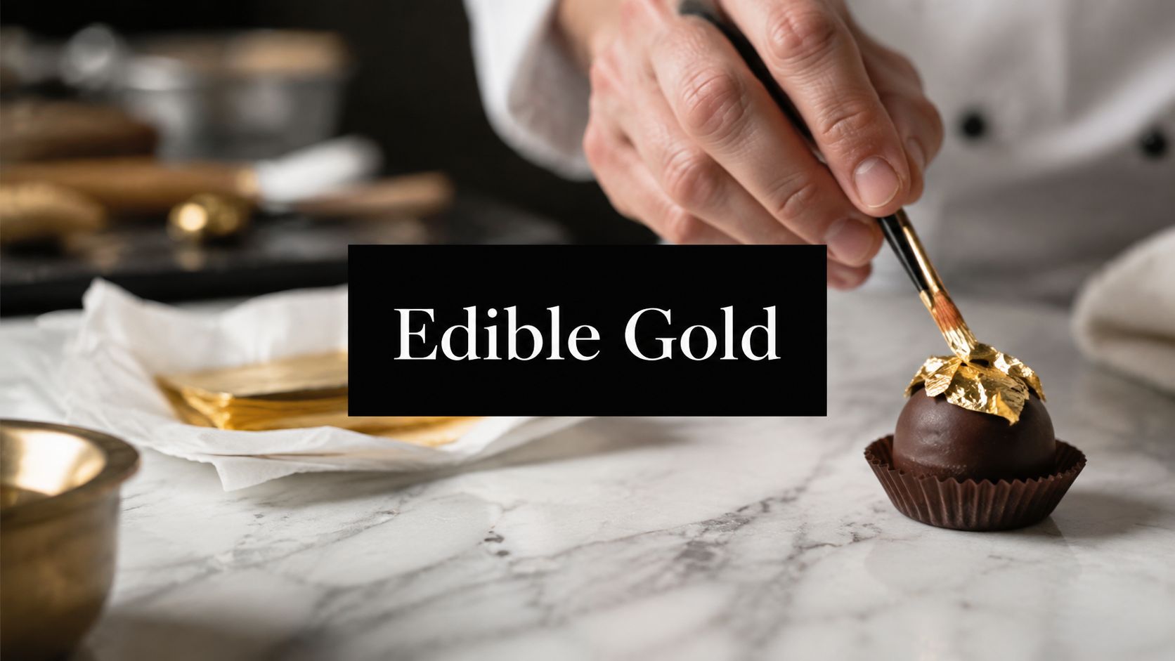 Edible Gold Foil for Pastries, Chocolate, and Desserts