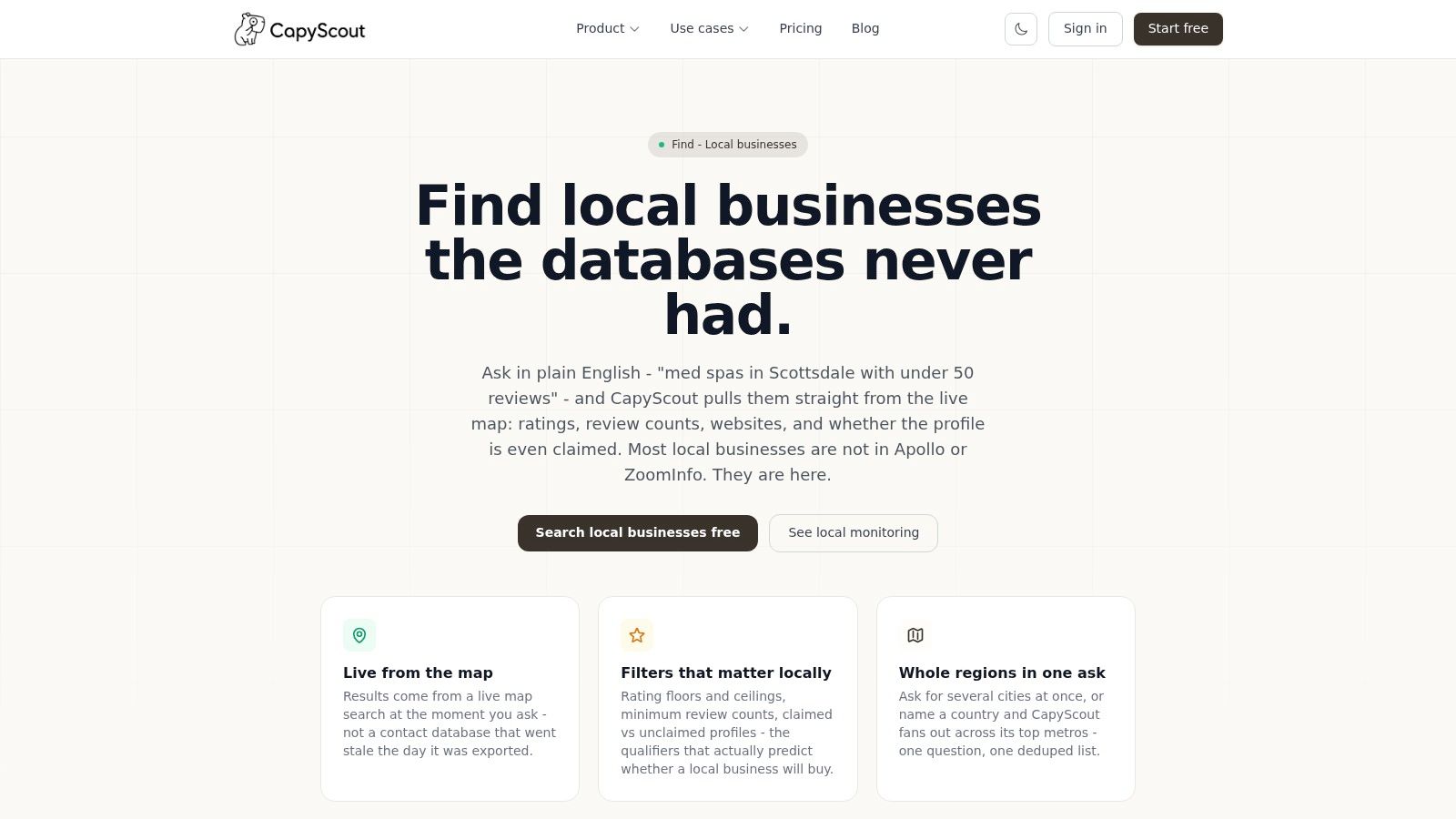 Local Business Lead Generation, CapyScout