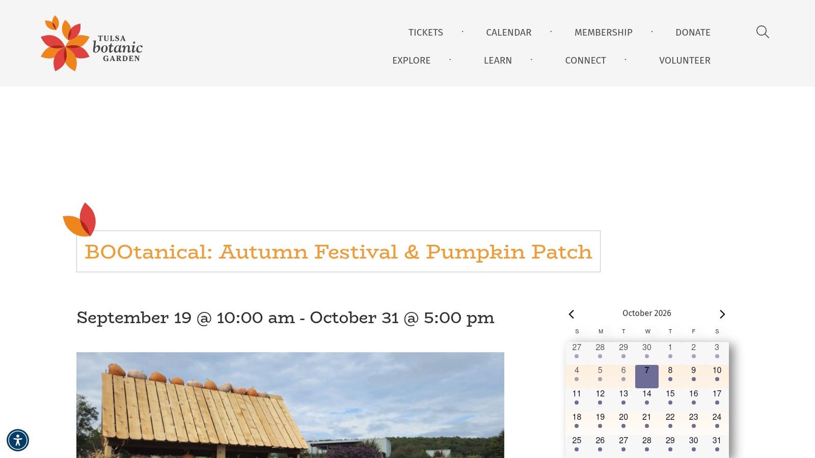 BOOtanical Autumn Festival and Pumpkin Patch at Tulsa Botanic Garden