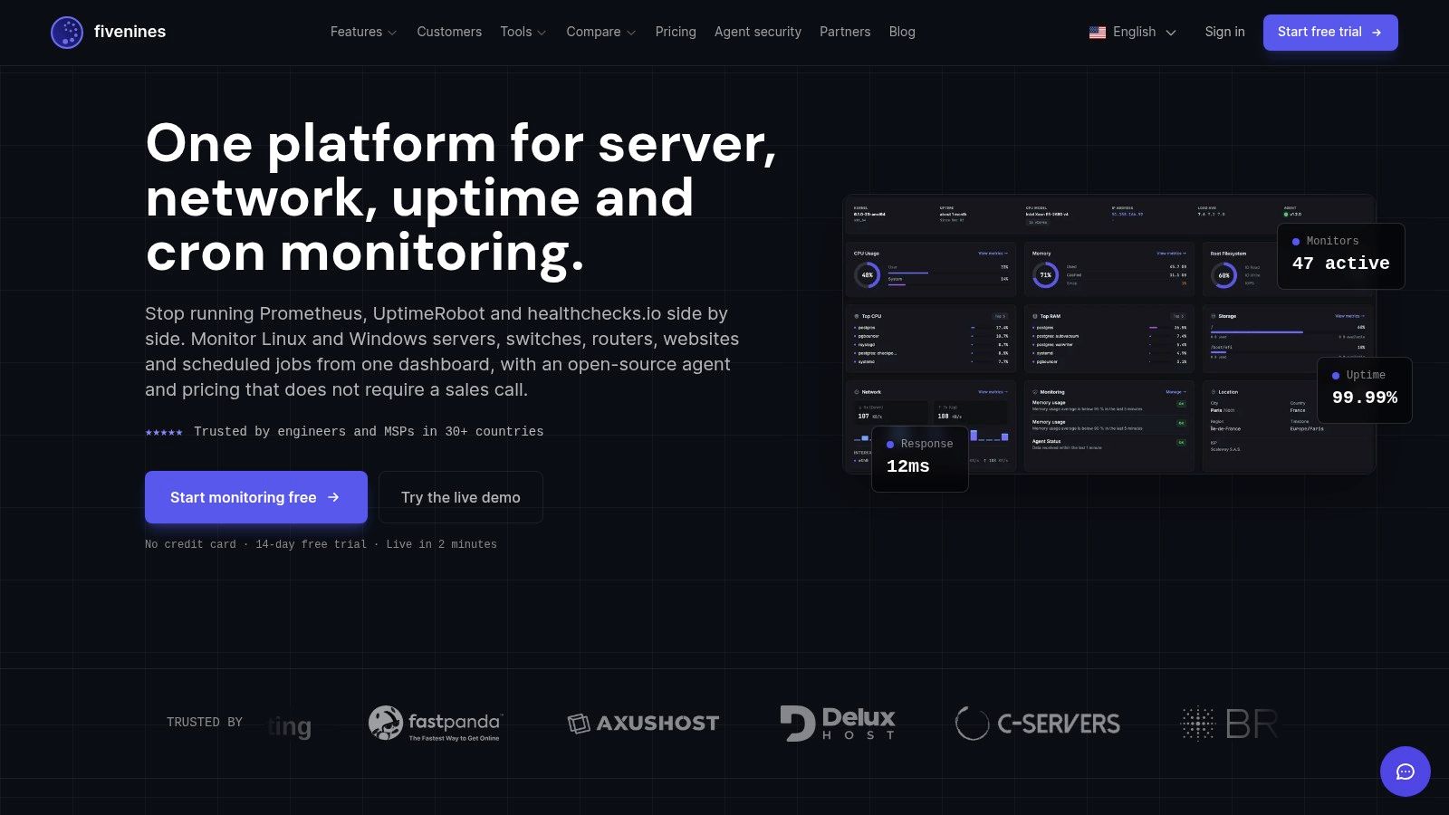 Screenshot from https://fivenines.io