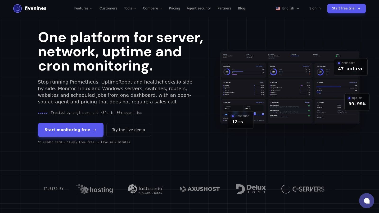 Screenshot from https://fivenines.io