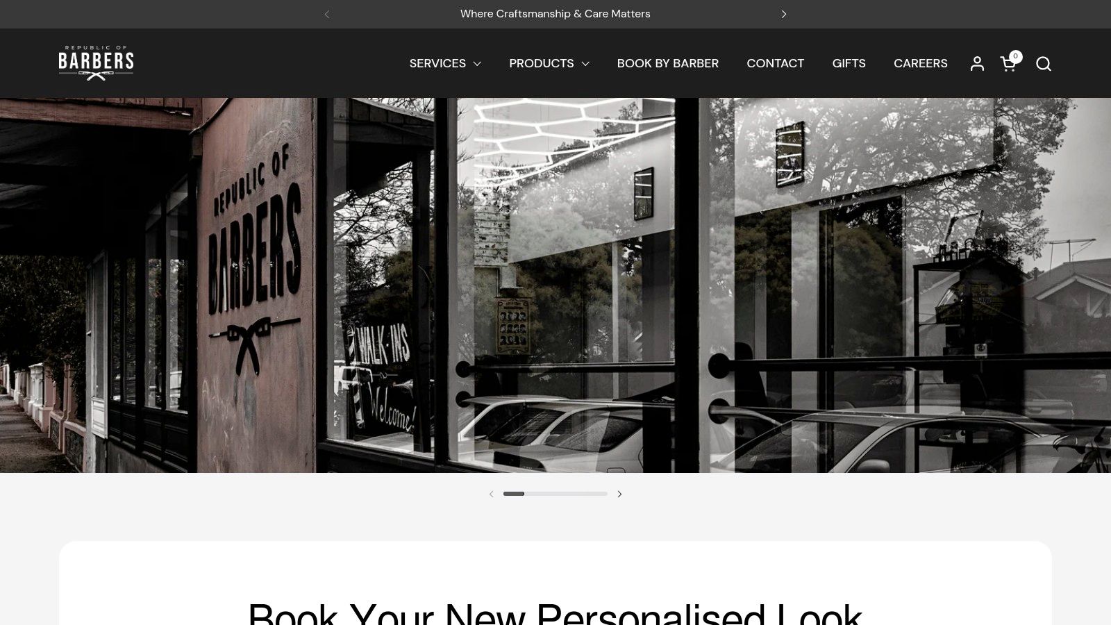 Republic of Barbers (Malvern, Unley Rd) showing the shop front.