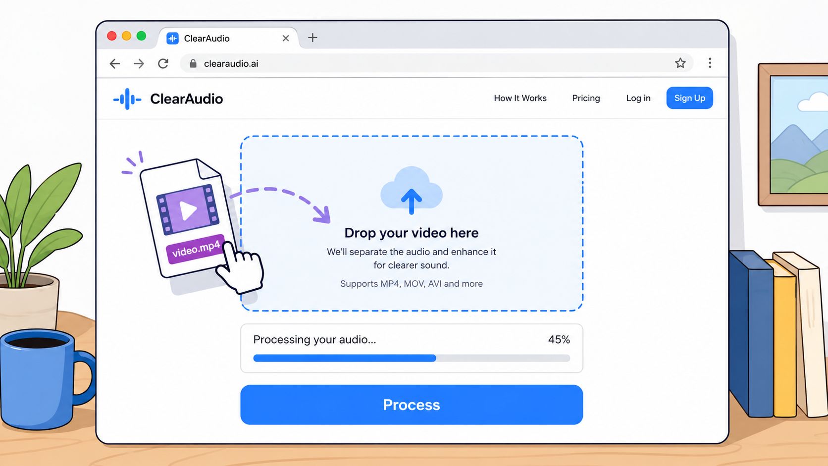 Screenshot from https://www.clearaudio.app