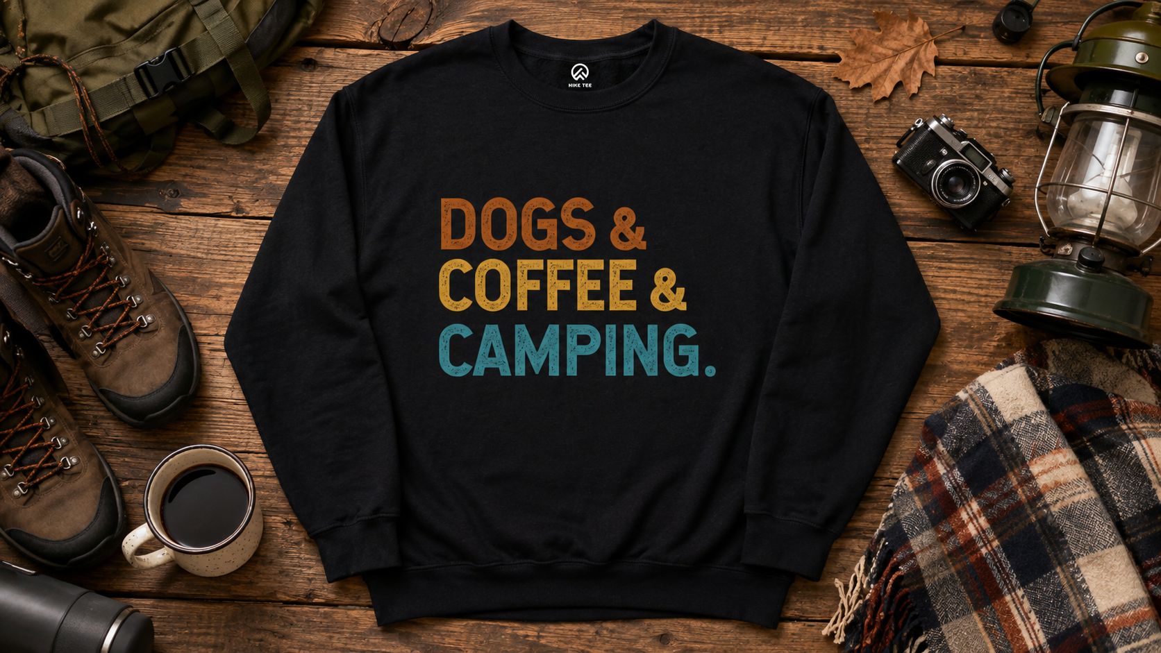 Dog & Coffee Camping Sweatshirt