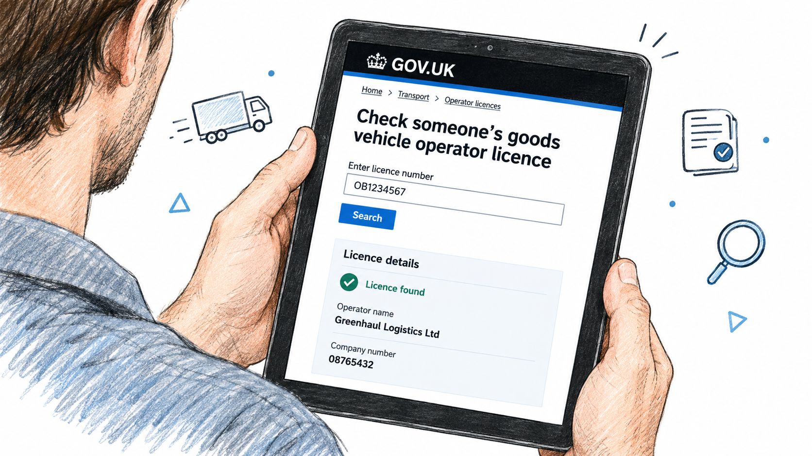 Screenshot from https://www.gov.uk/find-vehicle-operator-readiness