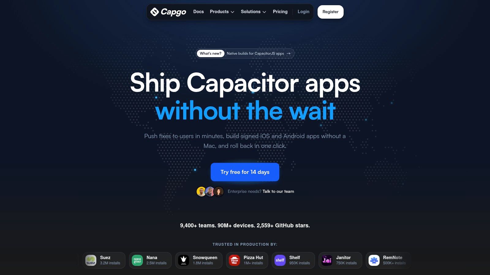 Screenshot from https://capgo.app