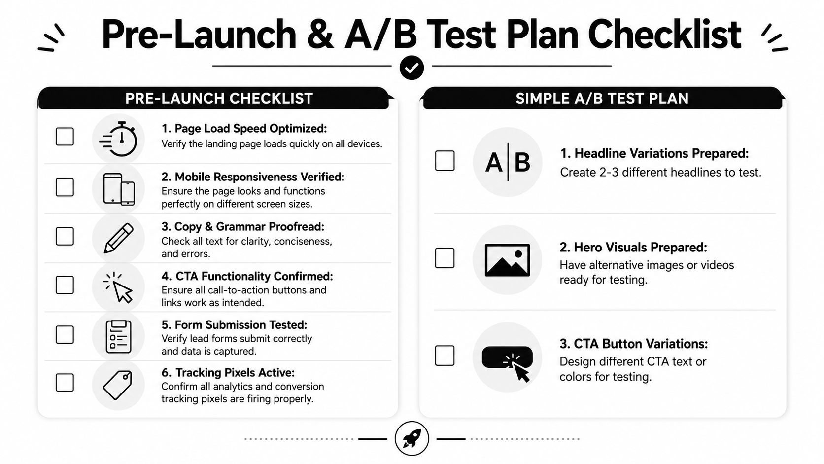 Your Pre-Launch Checklist and Simple A/B Test Plan