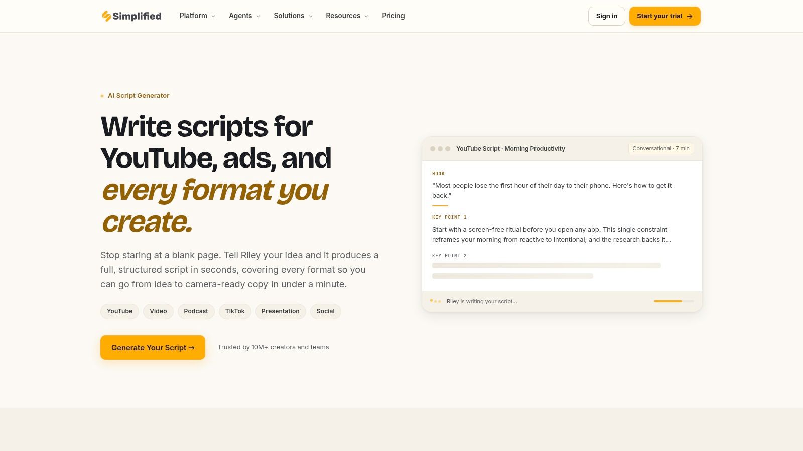 Type.ai – Templates for YouTube/TikTok Scripts
