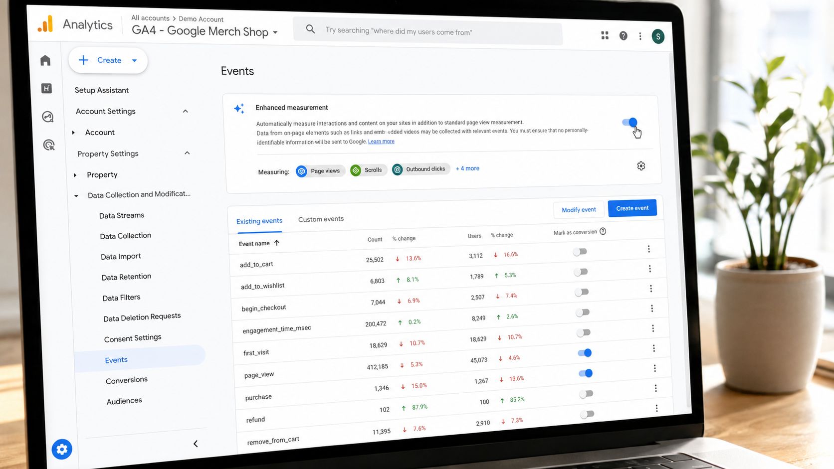 Screenshot from https://analytics.google.com/analytics/web/events