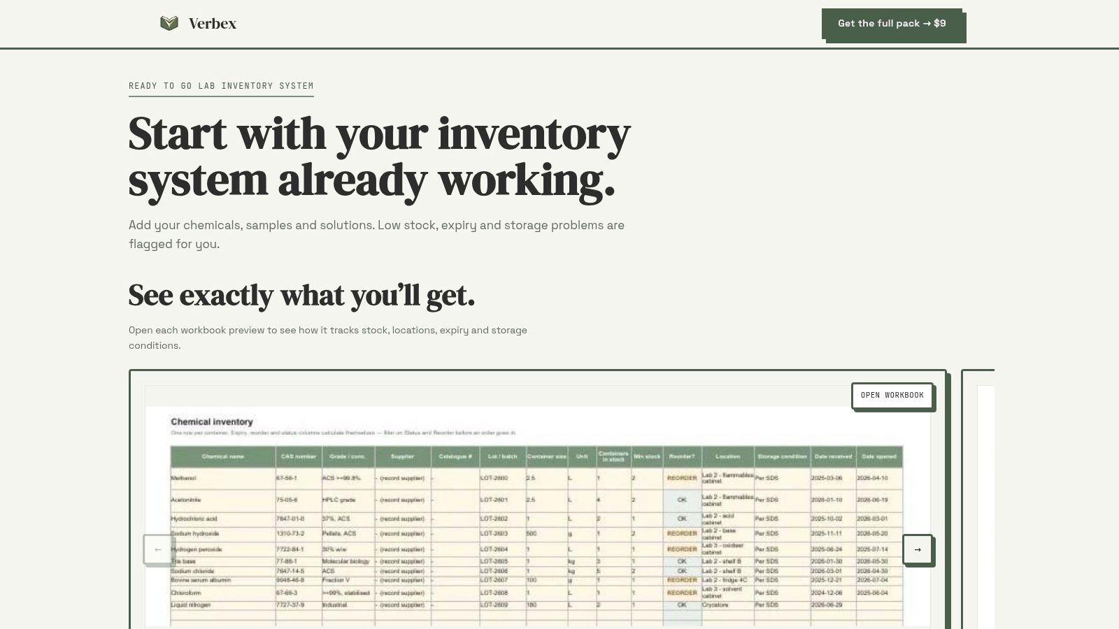 Lab Inventory System (Excel inventory workbooks)