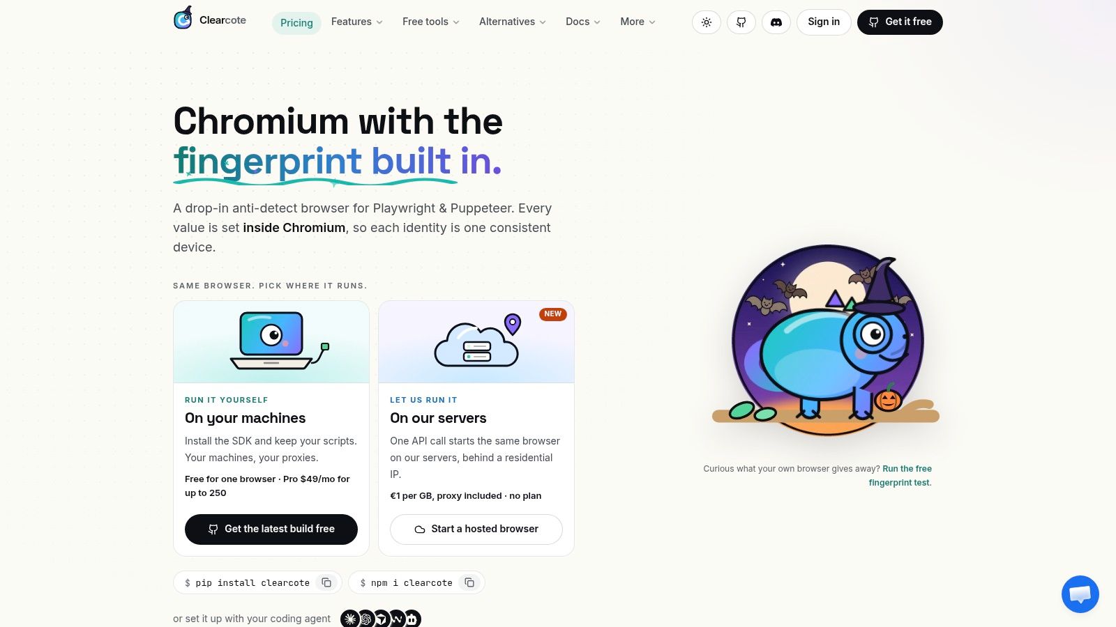 Screenshot from https://clearcotelabs.com