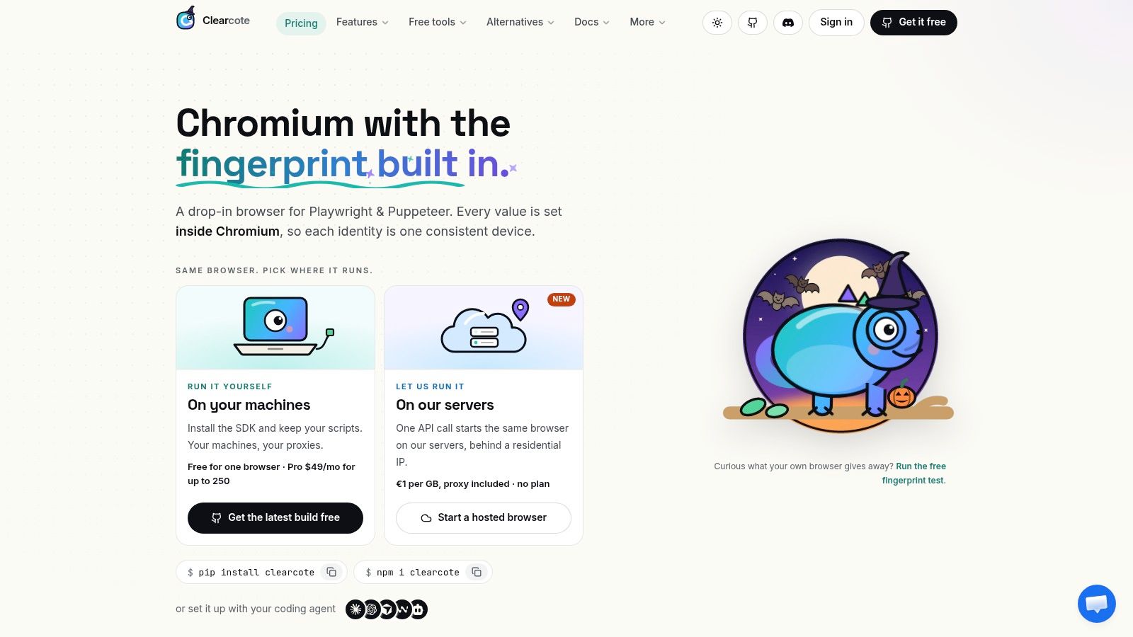Screenshot from https://clearcotelabs.com