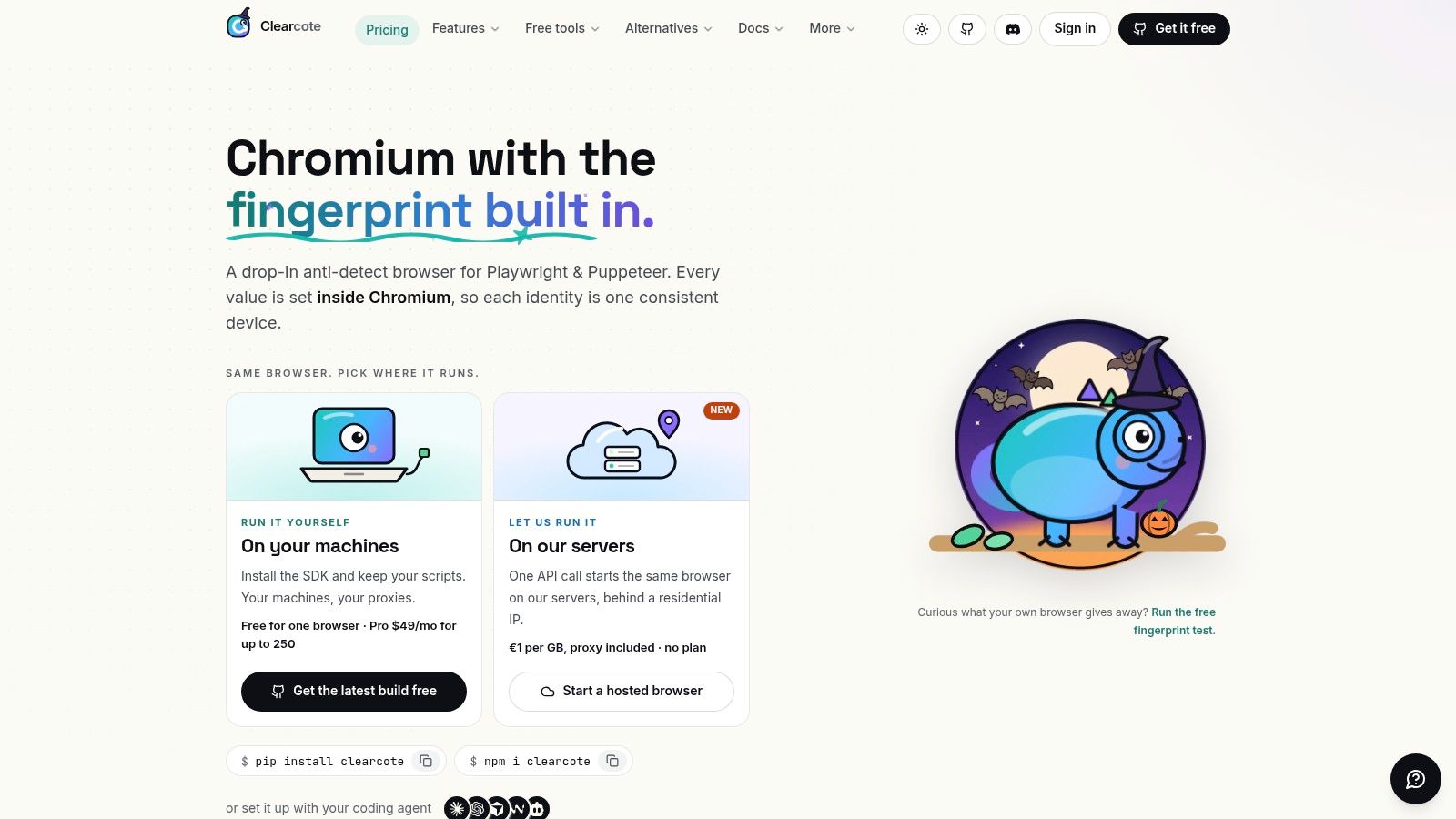 Screenshot from https://clearcotelabs.com