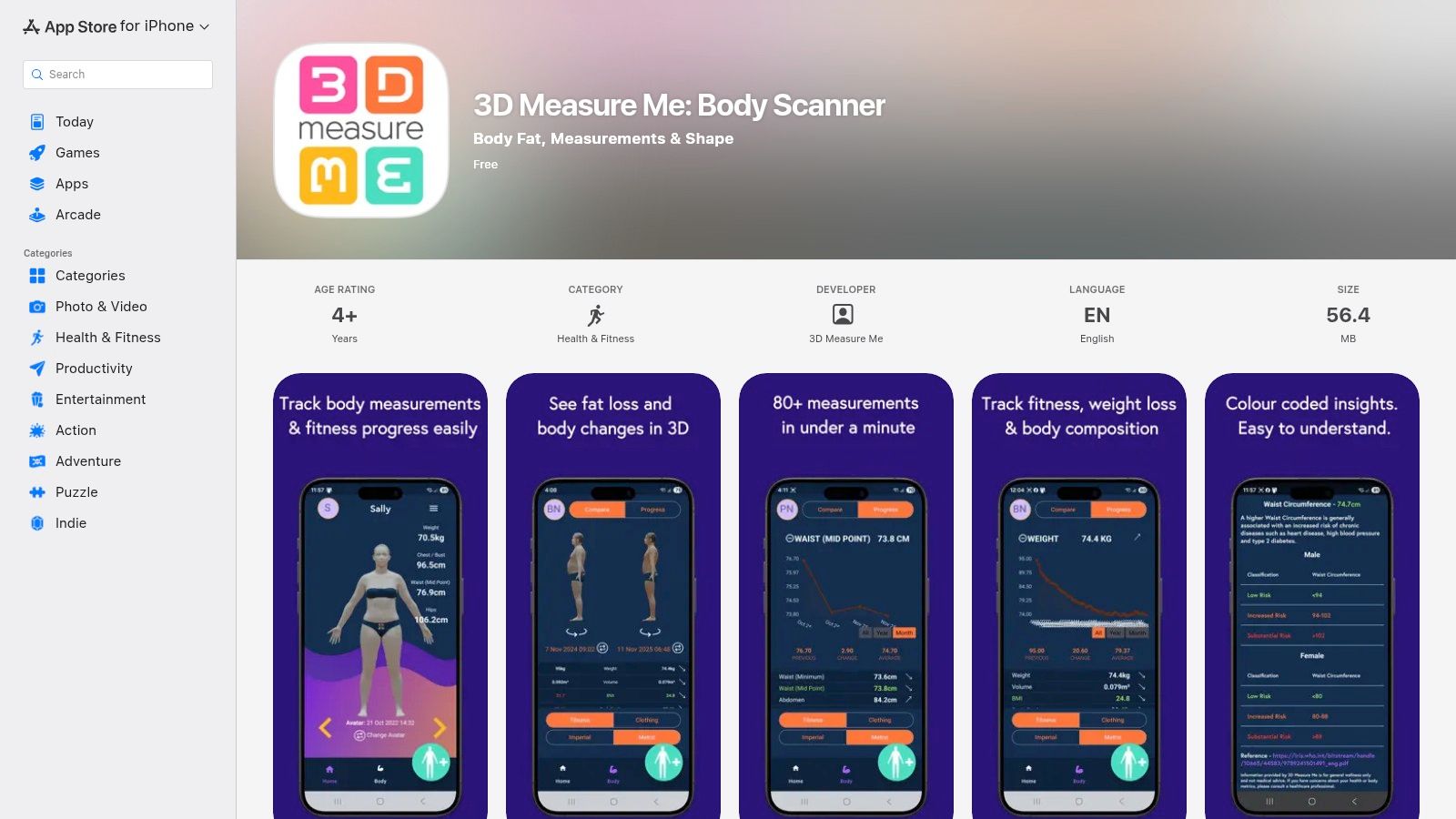 3D Measure Me Body Scanner for iOS