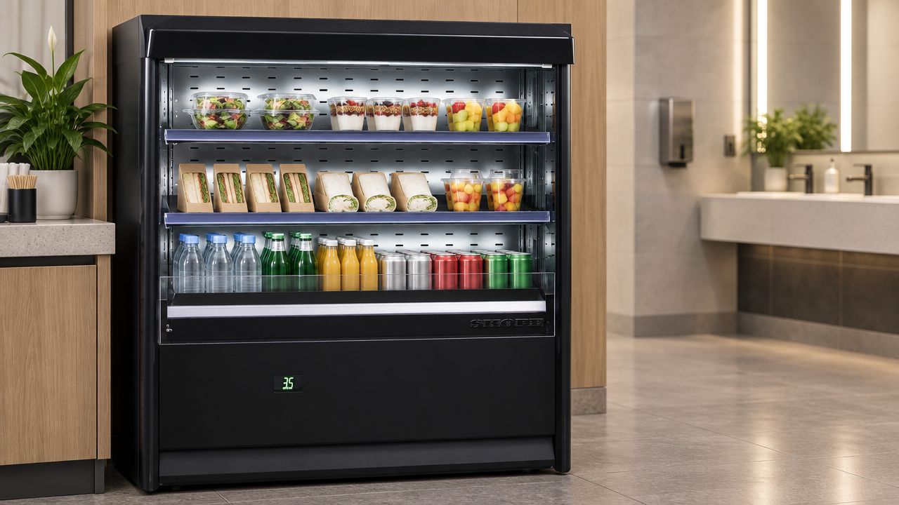 SKOPE Open Deck Display Fridge - Black - OD460N
