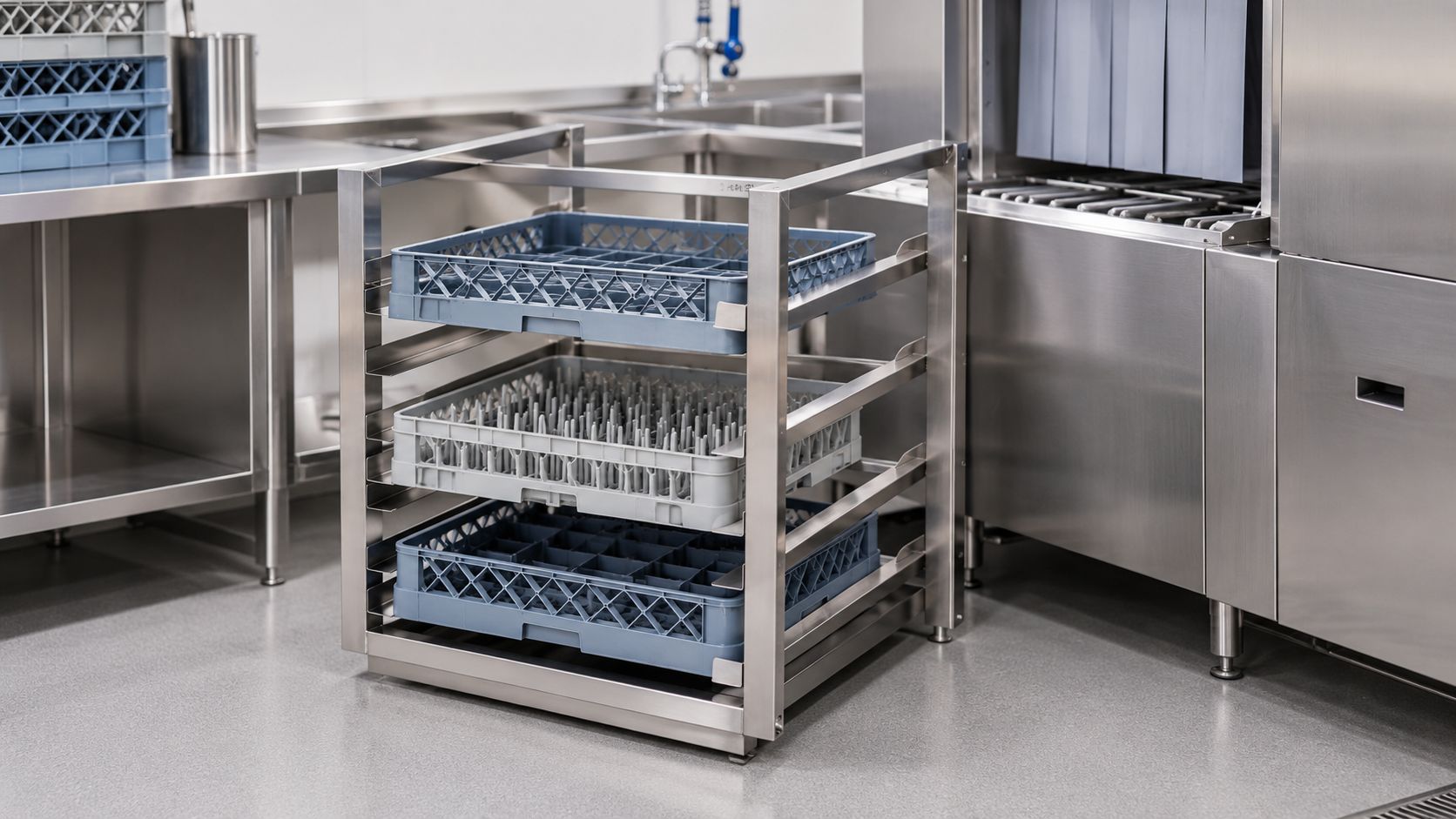 Modular Stainless Dishwasher Basket Cassette