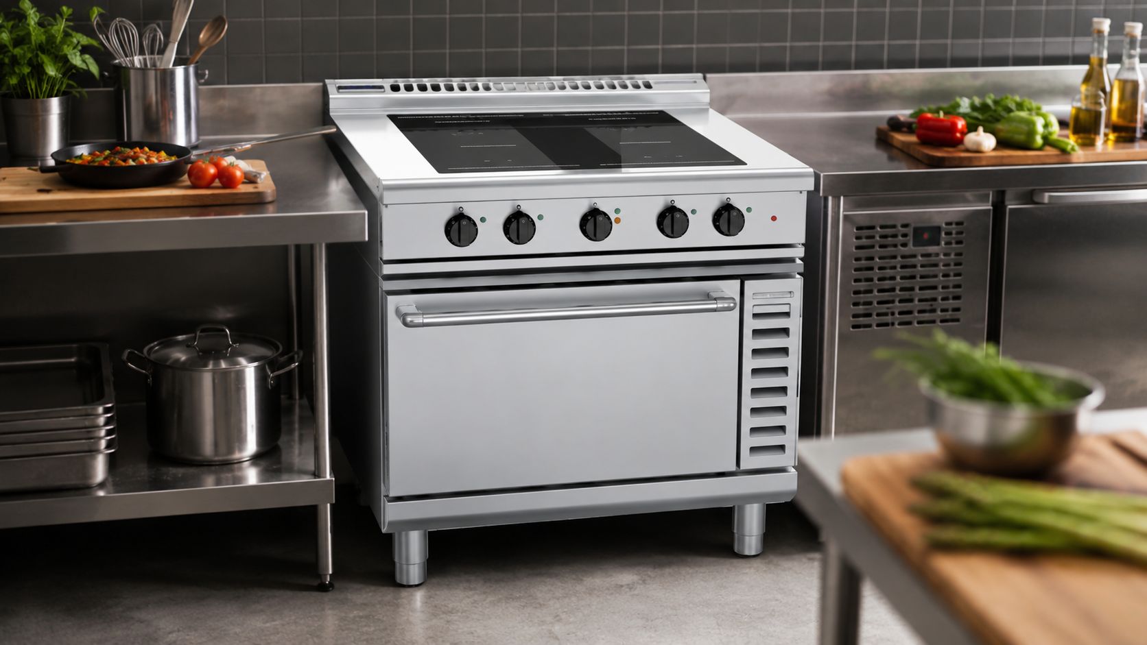 Waldorf 800 Series INL8410ECF - 900mm Induction Range Convection Oven Low Back Version