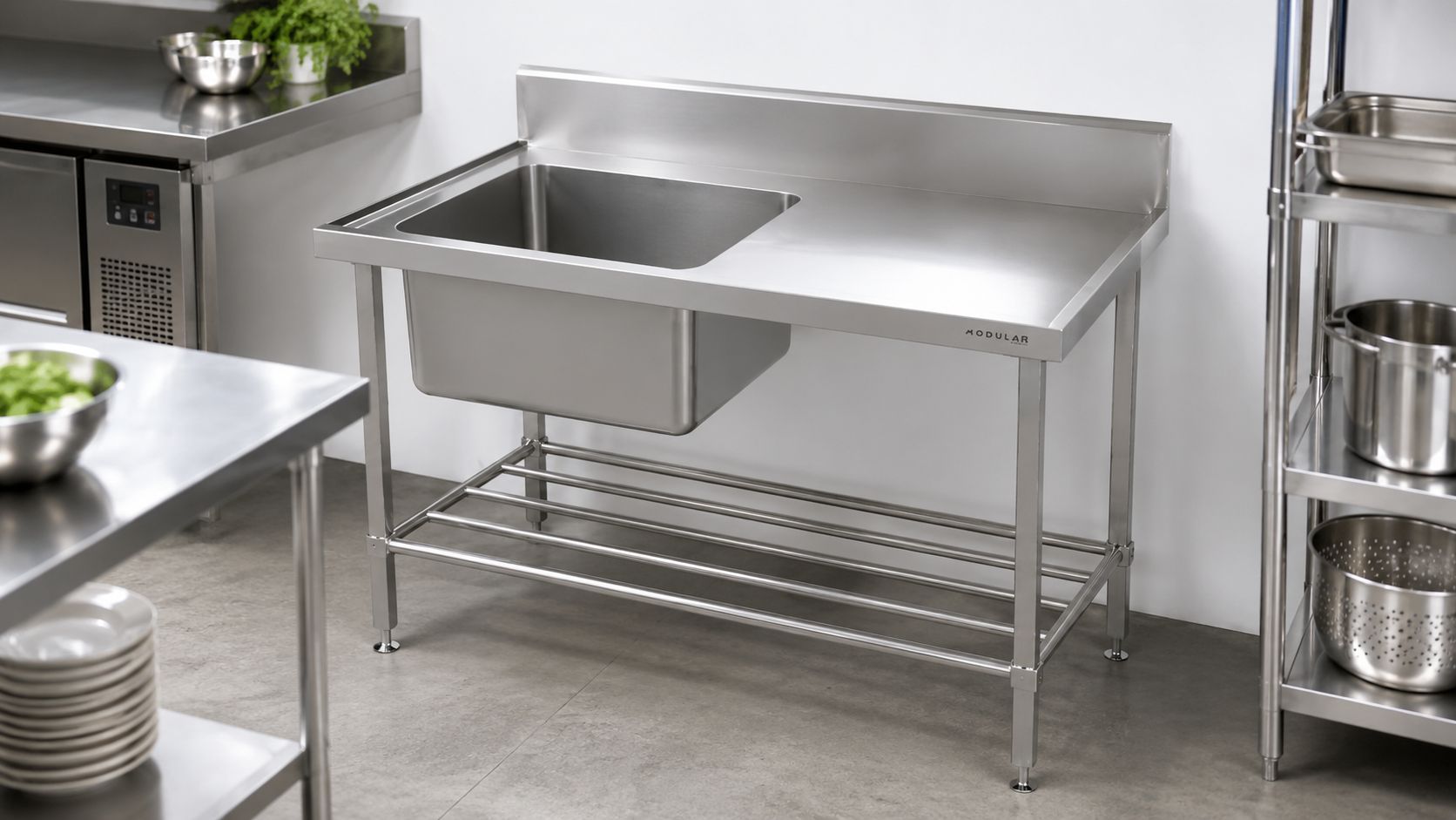 Modular Stainless Single Bowl Sink Bench