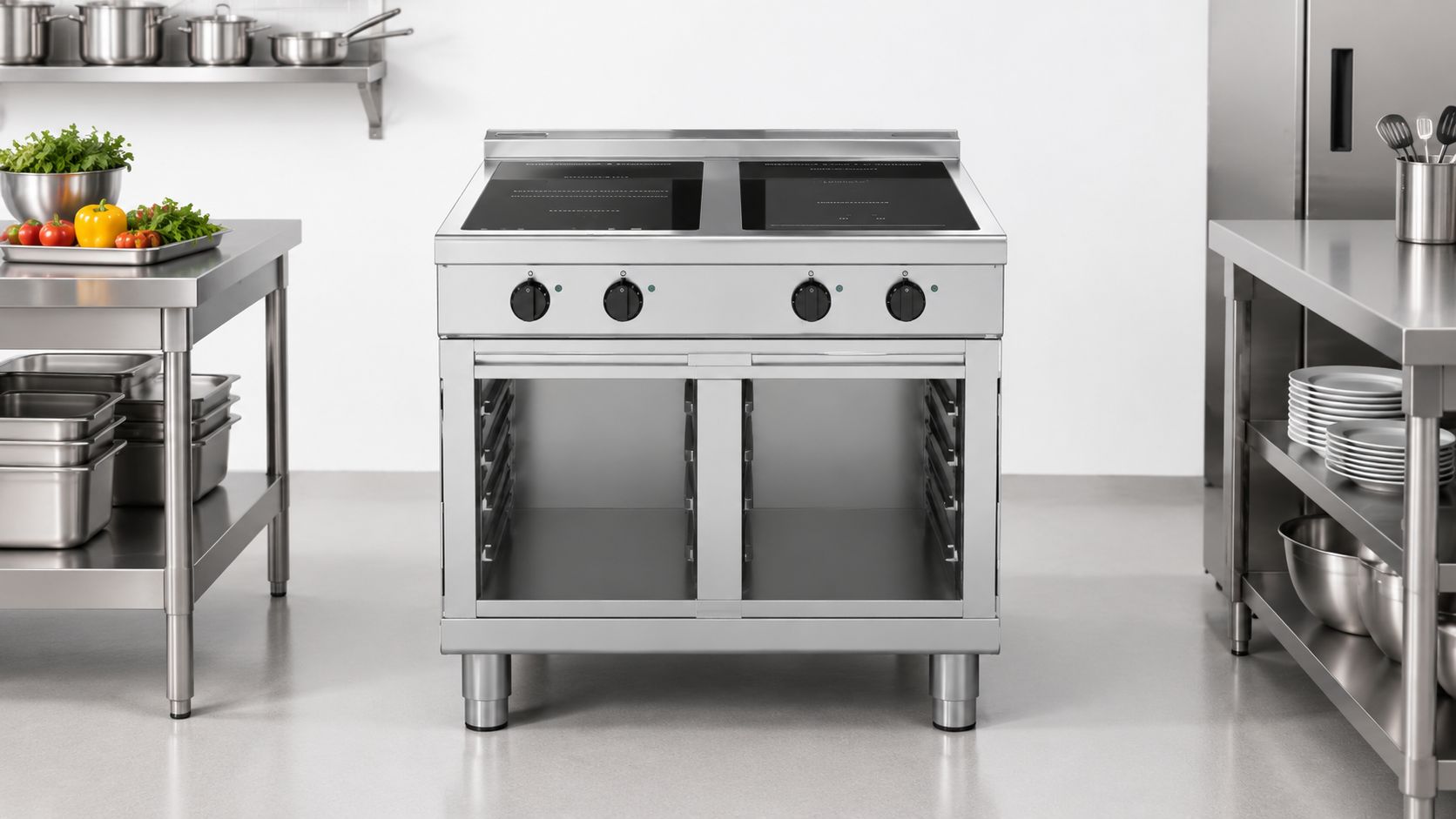 Waldorf 800 Series INL8400R5F-CB - 900mm Electric Induction Cooktop Low Back Version - Cabinet Base