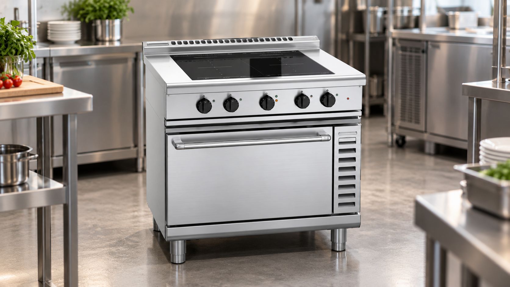 Waldorf 800 Series INL8410ECF - 900mm Induction Range Convection Oven Low Back Version
