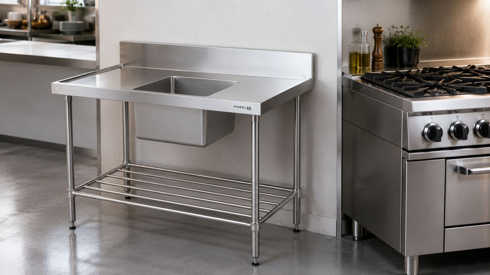 Modular Stainless Single Bowl Sink Bench