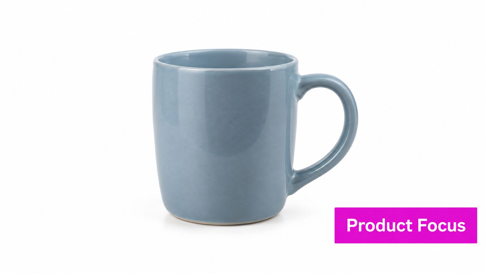 A simple light blue ceramic coffee mug isolated against a clean white studio background