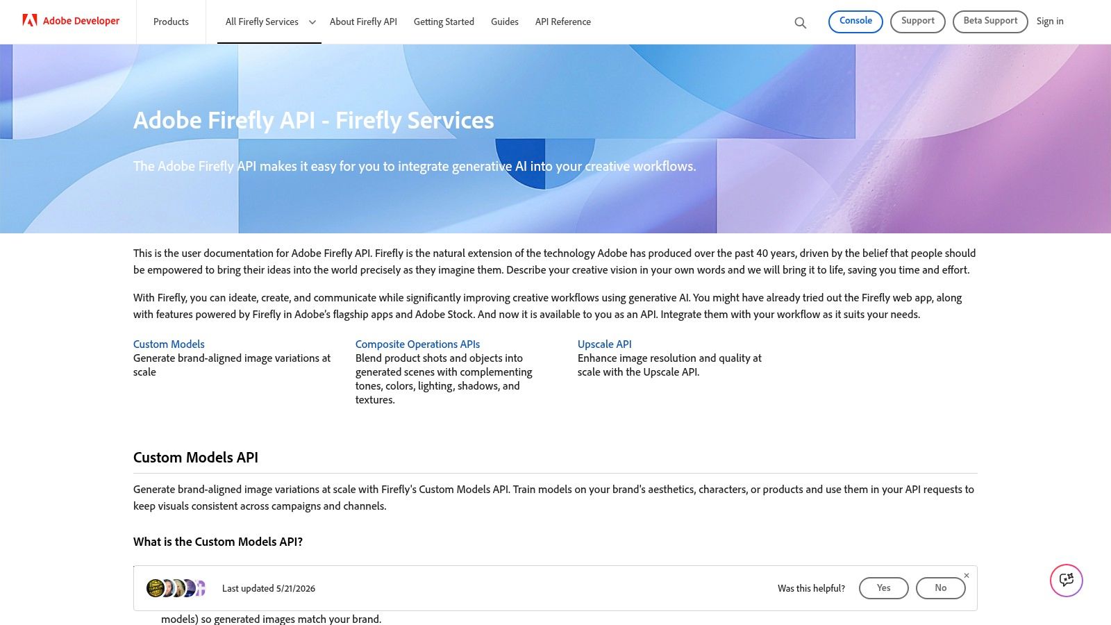 Adobe Firefly Services API documentation