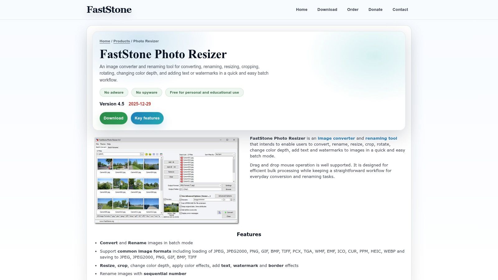 FastStone Photo Resizer