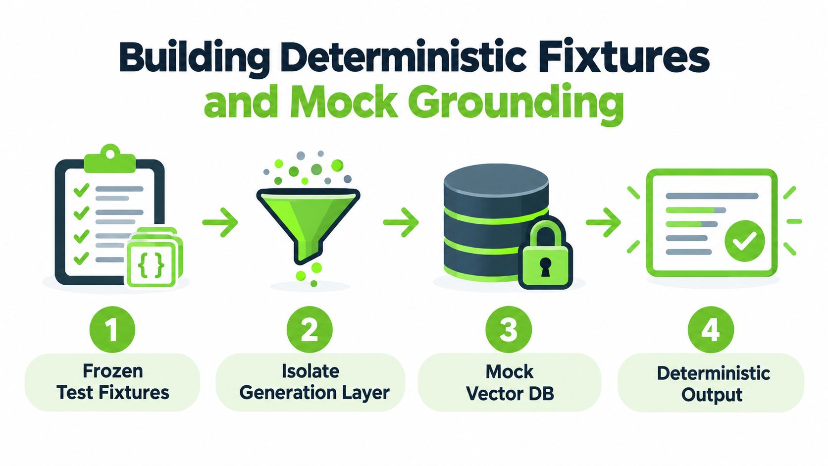 A four-step process for building deterministic test fixtures and mock grounding for AI applications.
