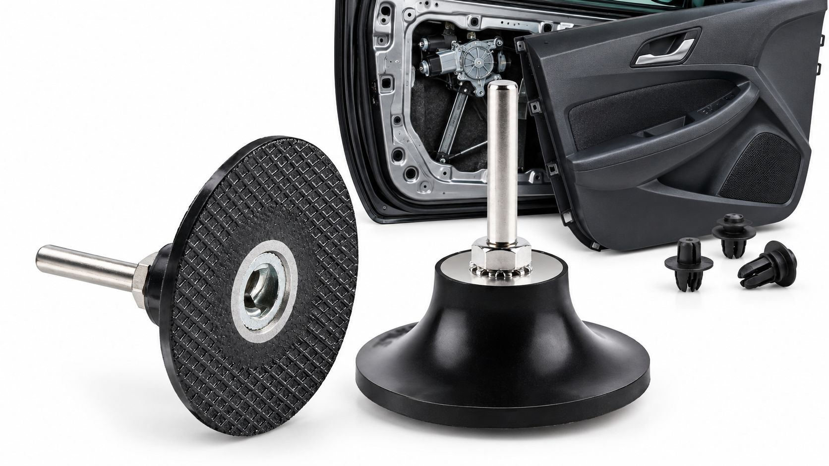 3-inch Conditioning Disc Pad Holder Assembly, Pack of 2-1/4'' Shank - Compatible with 3M ROLOC Scotch-Brite Brand Discs - Speed-Lok TR Quick-Change Attachment - ROLOC Pad 3" - 2 Pack