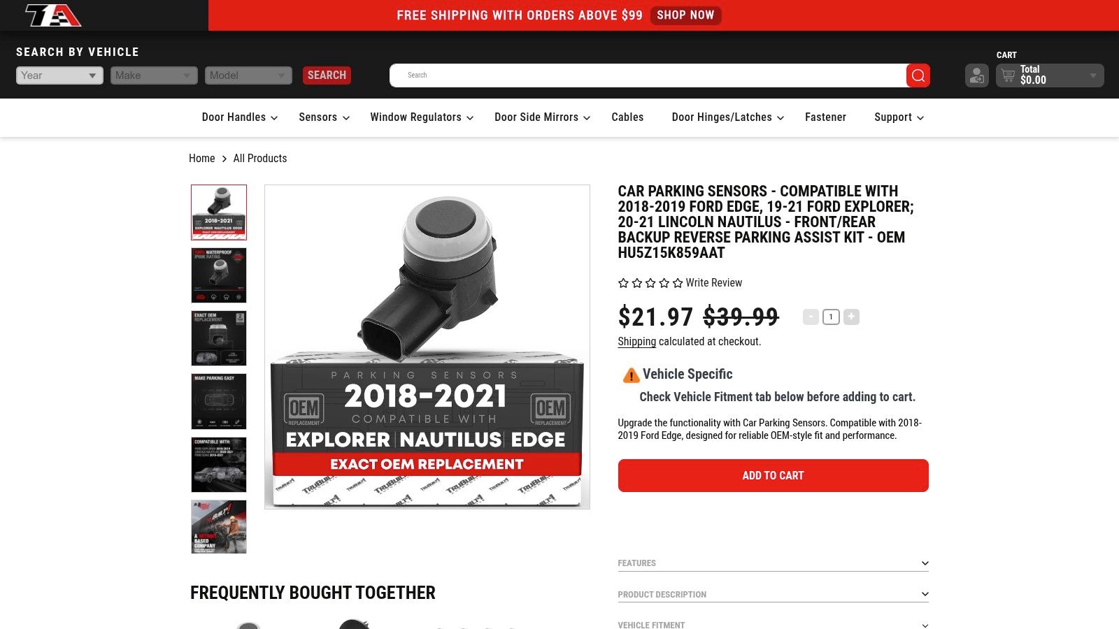 Ford Edge, Explorer, and Lincoln Nautilus parking sensor