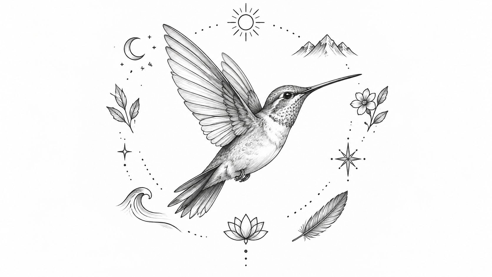 Single Line Drawing Hummingbird Hummingbird Tattoo Meaning and Design Ideas | Just Tattoos