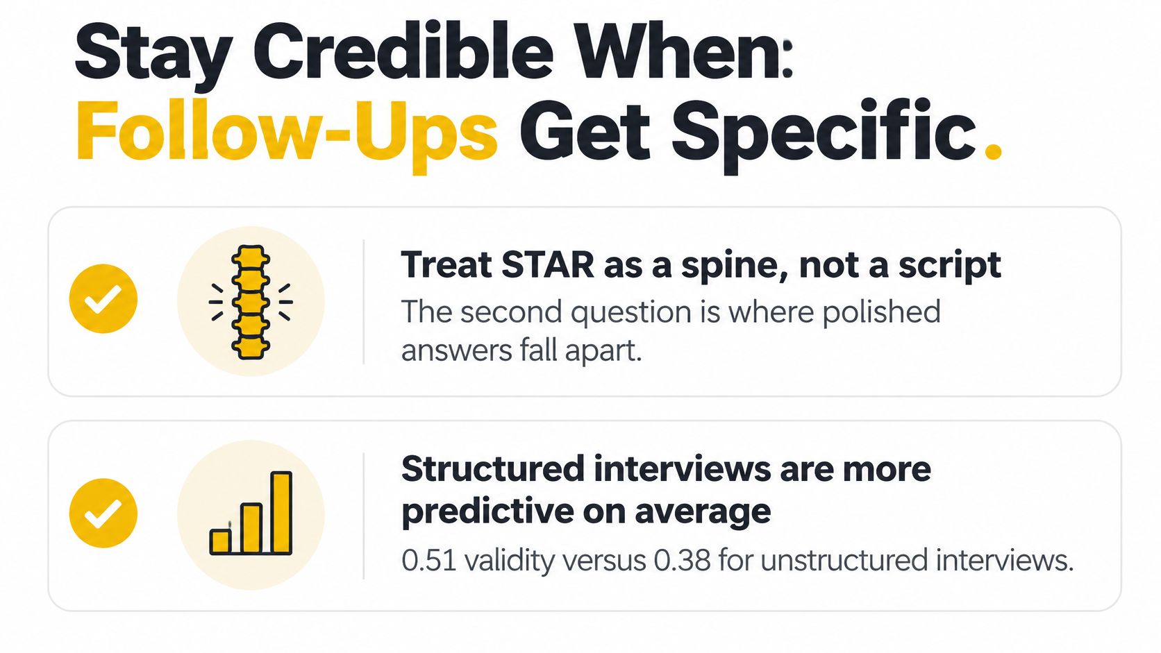 A graphic advising interviewees to treat the STAR technique as a flexible spine instead of a script.