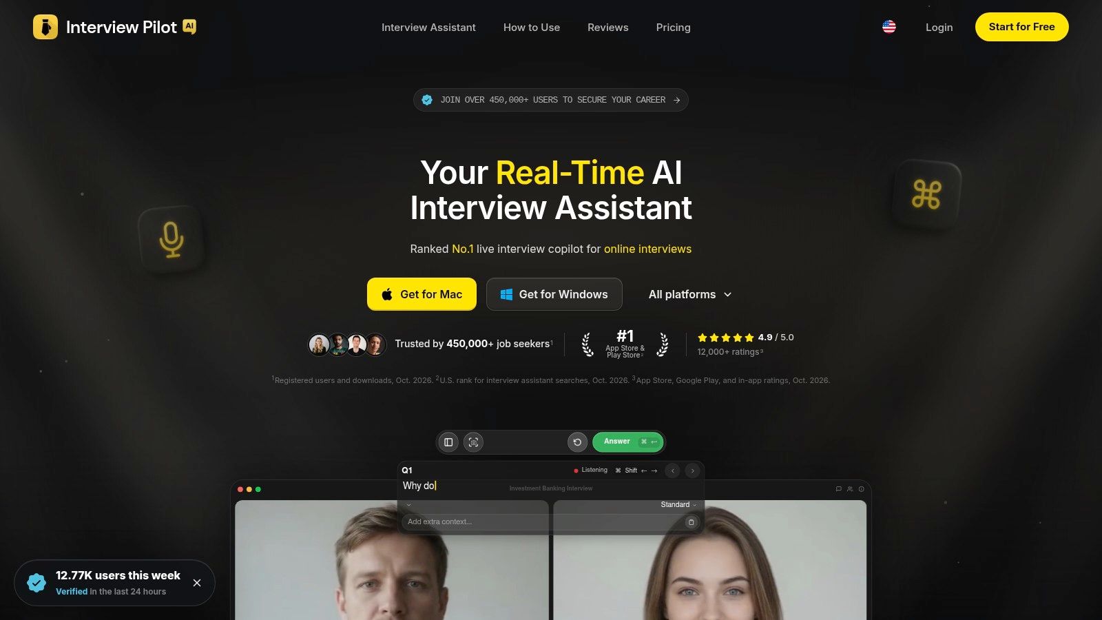 Screenshot from https://interviewpilot.app