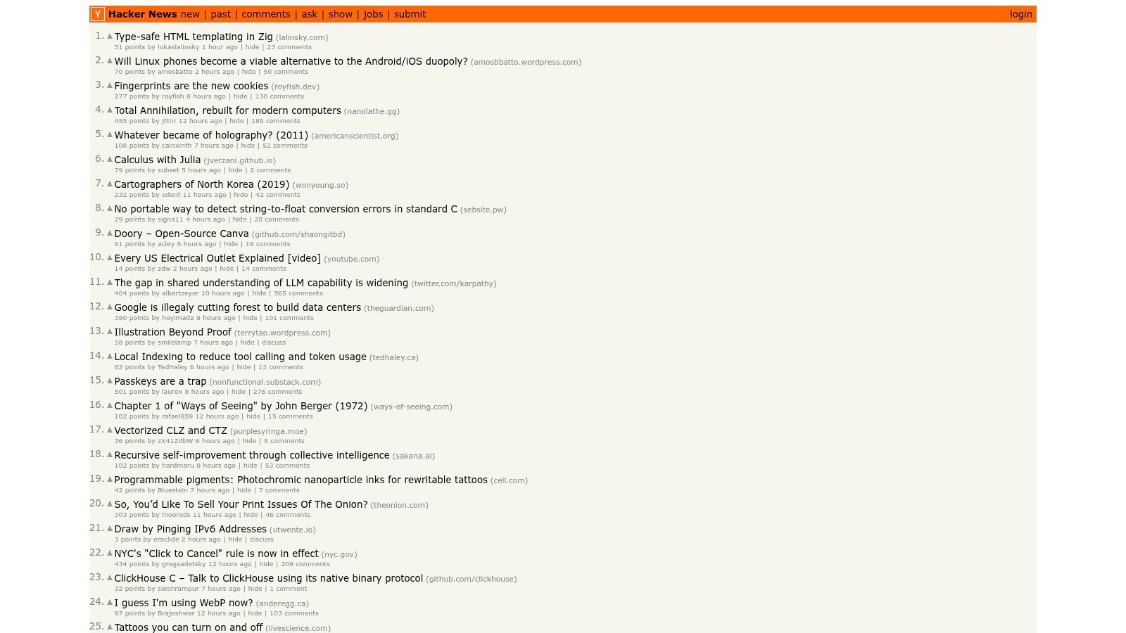 Hacker News (by Y Combinator)