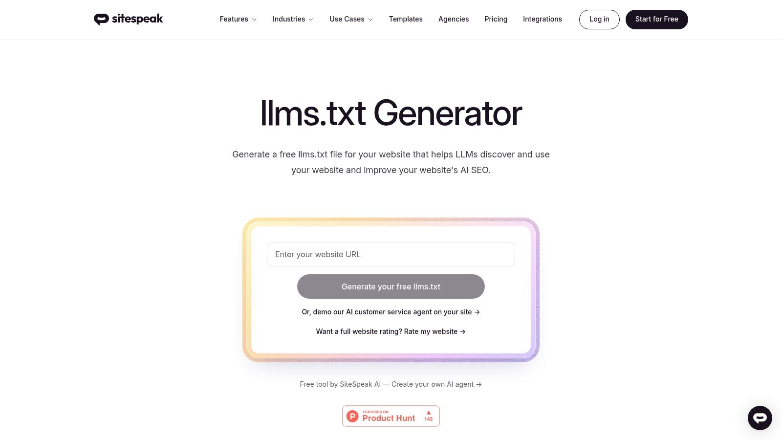 SiteSpeakAI Generator