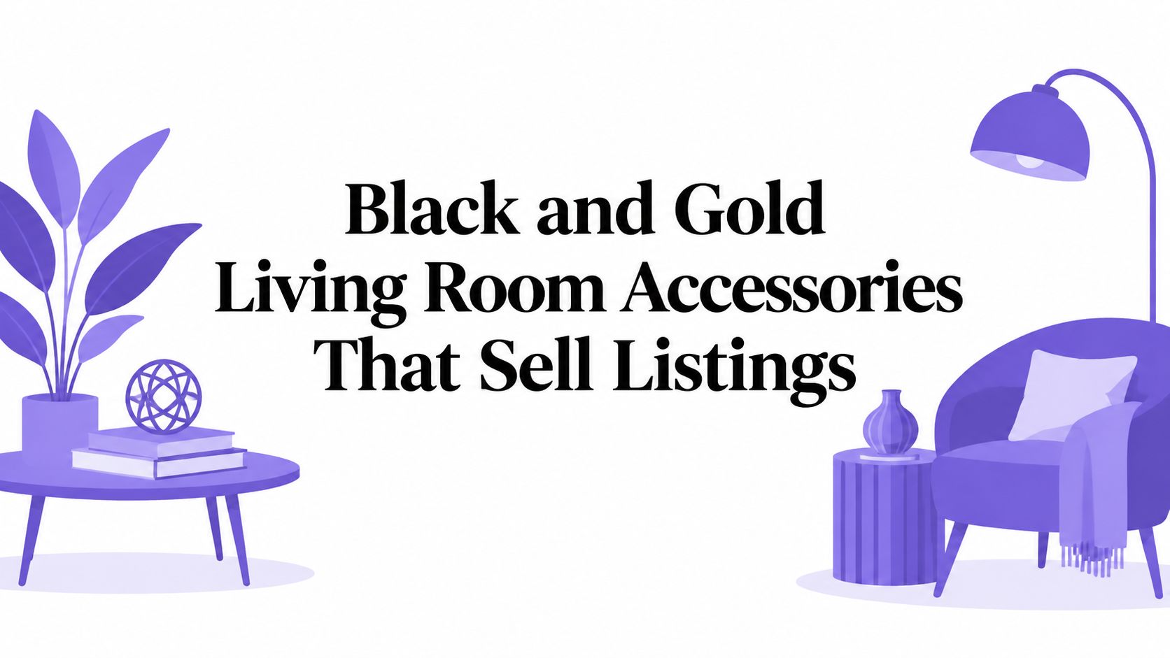 Black and Gold Living Room Accessories That Sell Listings