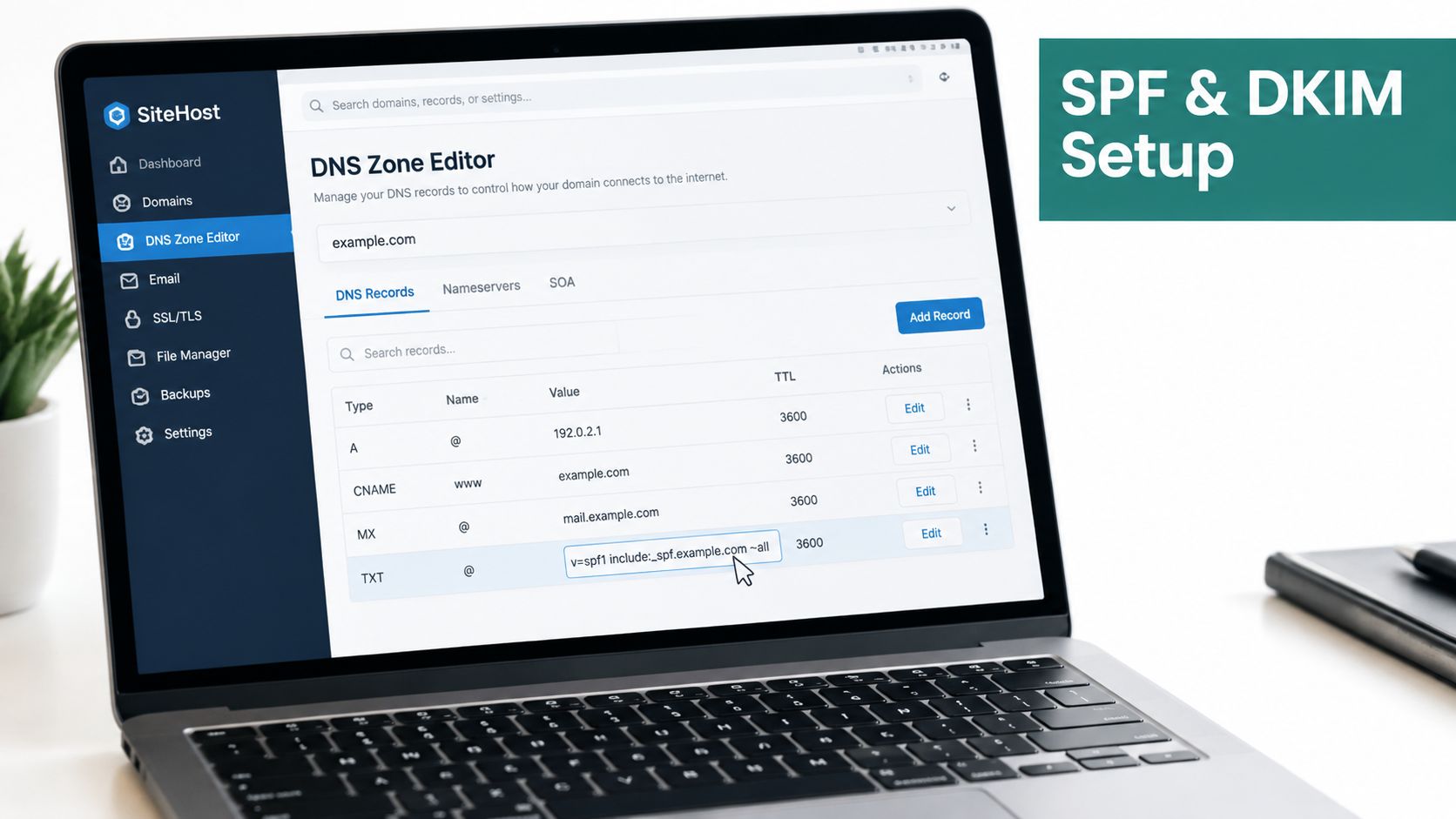 Screenshot from https://example.com/screenshots/spf-dkim-dns-records.png